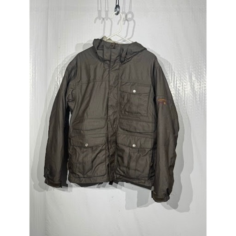 Burton DryRIDE Insulated Snowboard Jacket Sherpa Lined Utility Brown Mens M Y2K